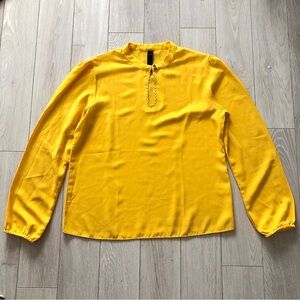 Kazo Mustard Yellow Long Sleeve Blouse Size L